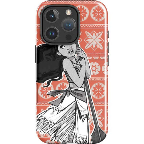 Disney Princess Moana Character Tropical Print Art iPhone 16 Pro Max Impact Case